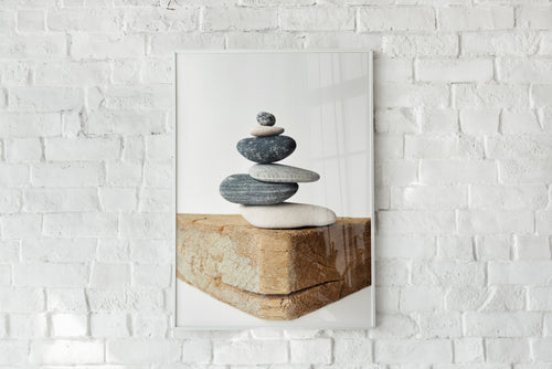 Baltic Cairn Stone Wall Art – Printable Zen Balance Poster