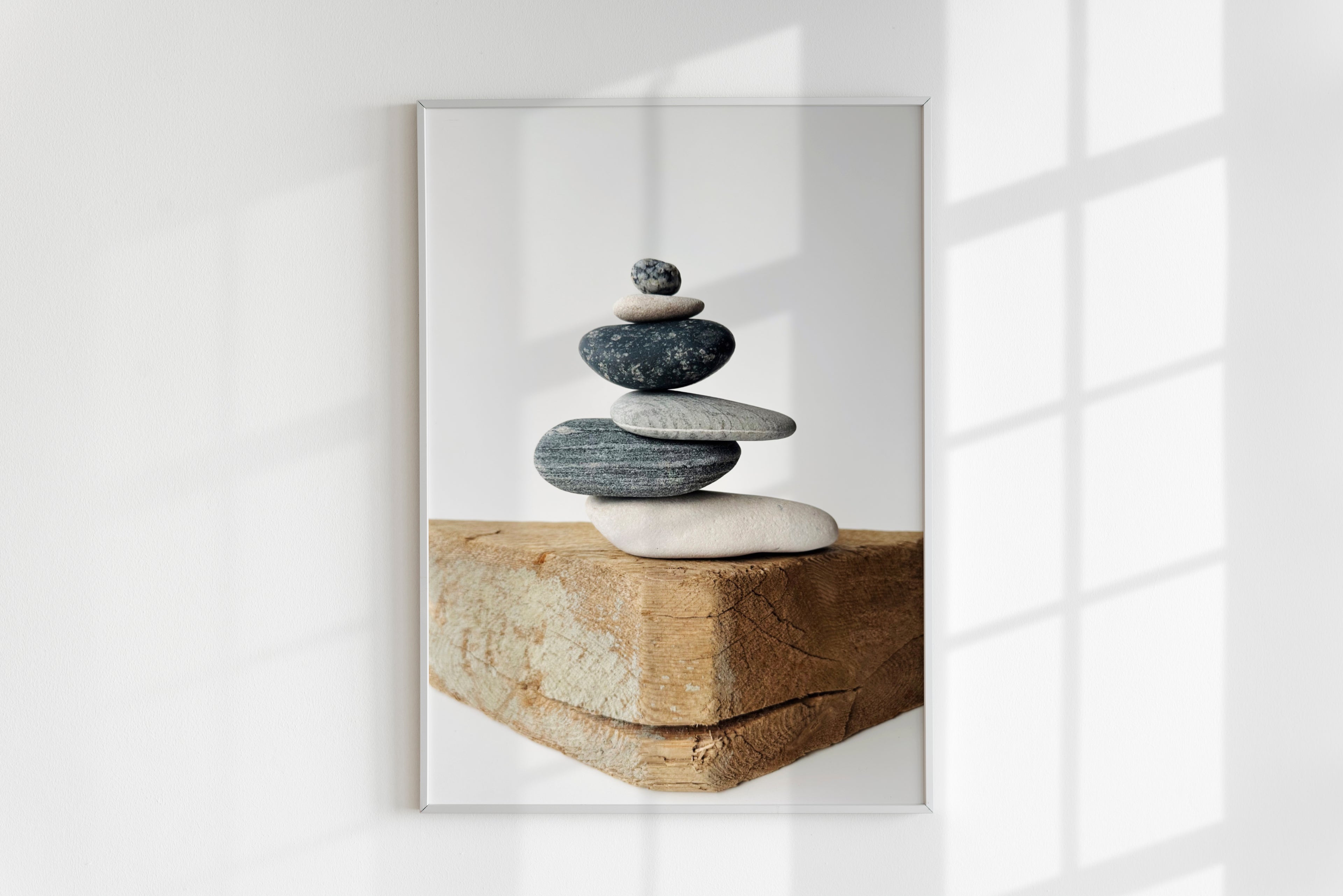 Baltic Cairn Stone Wall Art – Printable Zen Balance Poster