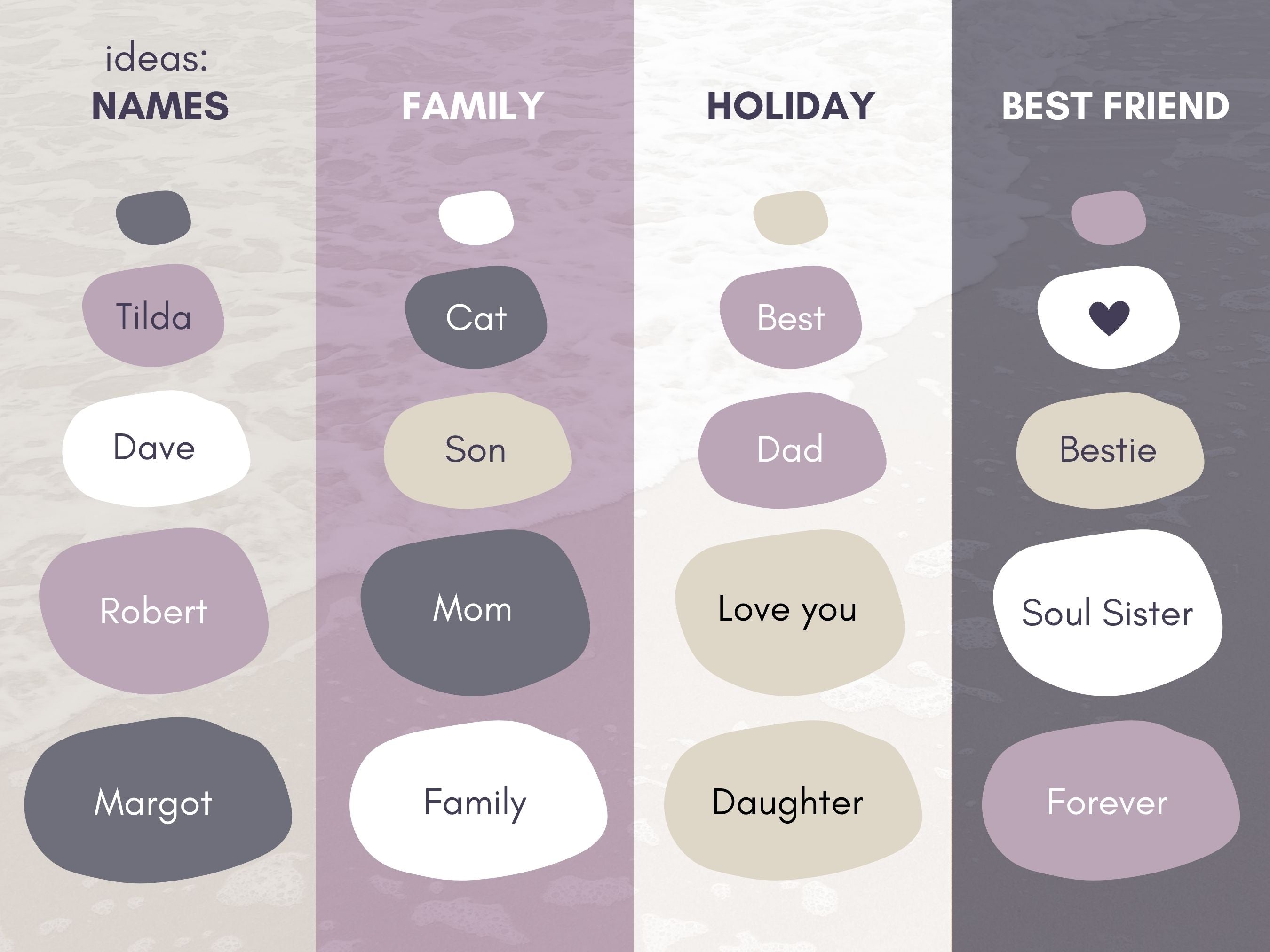 Personalized Stone Set of 5 Stones