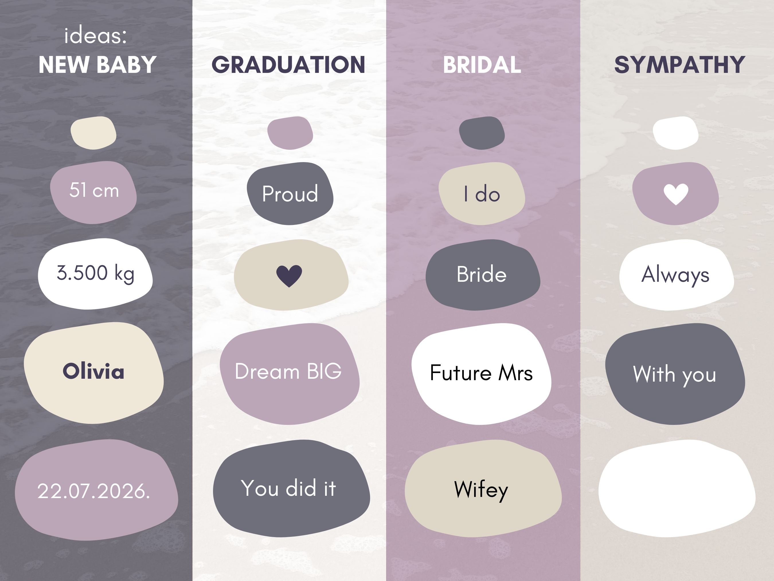 Personalized Stone Set of 5 Stones