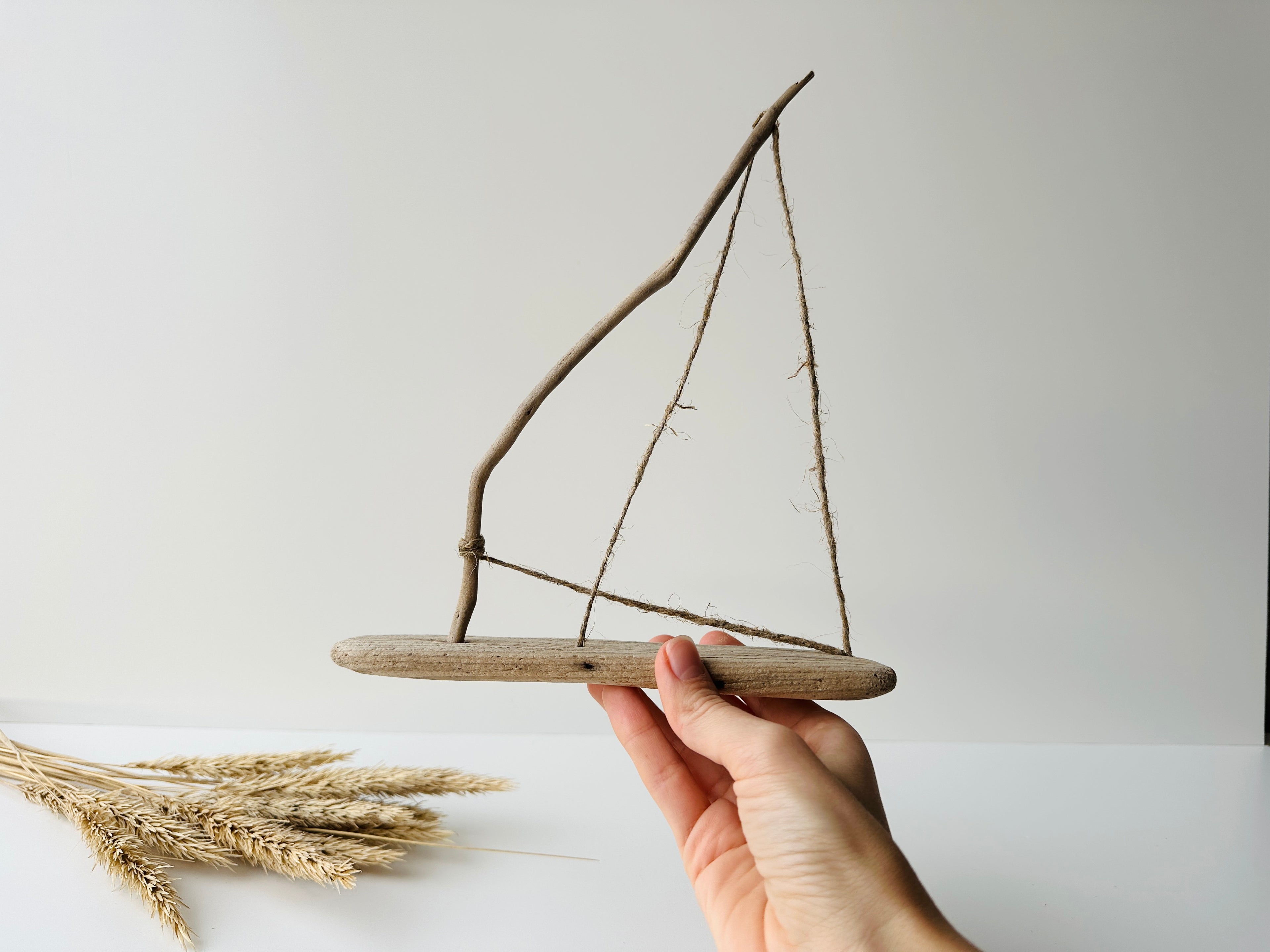 Baltic Driftwood Sailboat – Wooden Ship Sculpture No.17