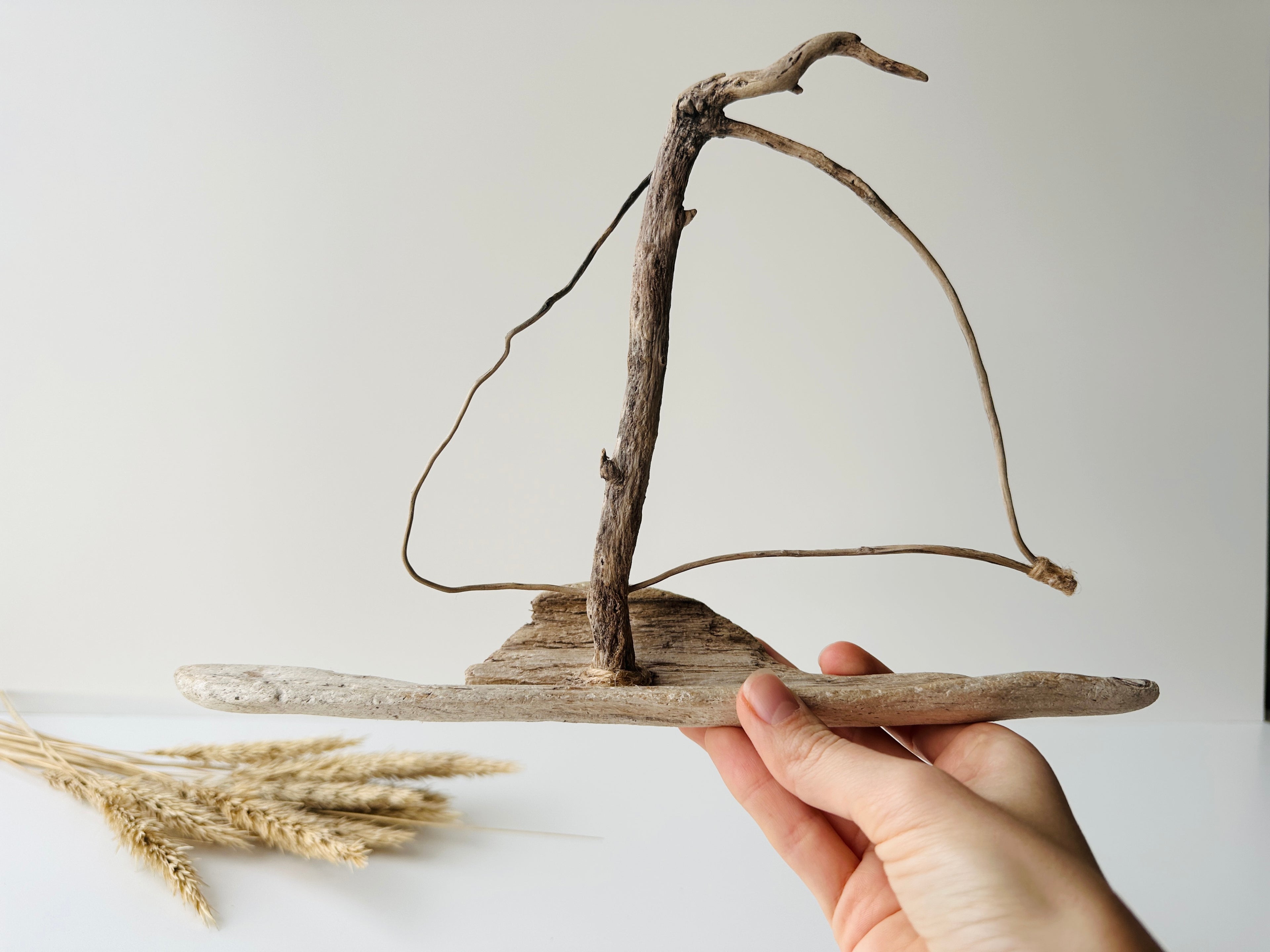 Baltic Driftwood Sailboat – Wooden Ship Sculpture No.3