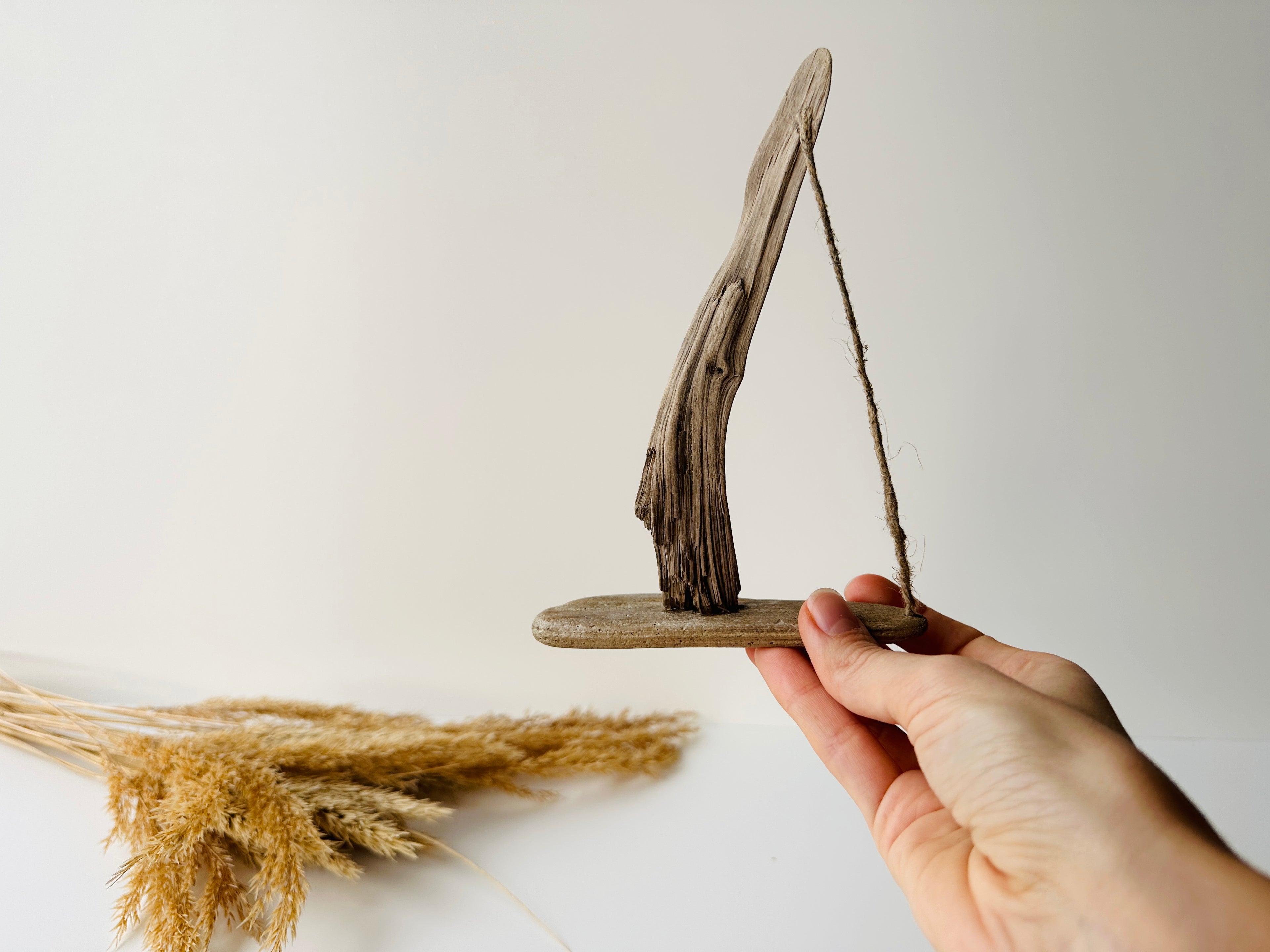 Baltic Driftwood Sailboat – Wooden Ship Sculpture No.7