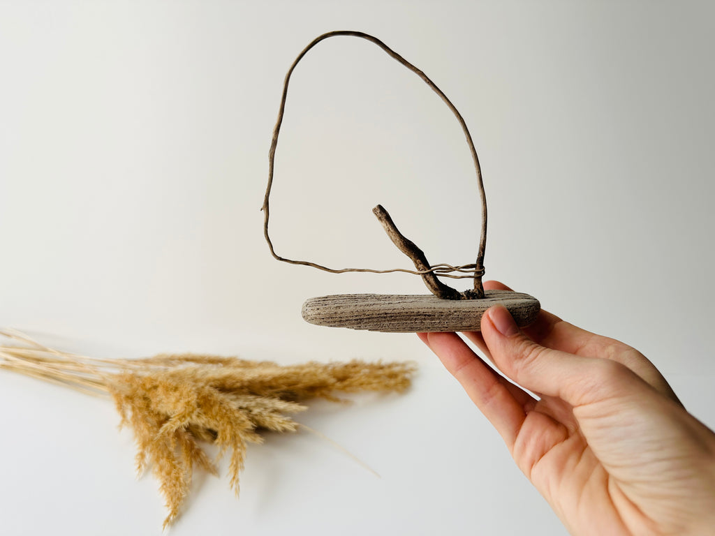 Baltic Driftwood Sailboat – Wooden Ship Sculpture No.5