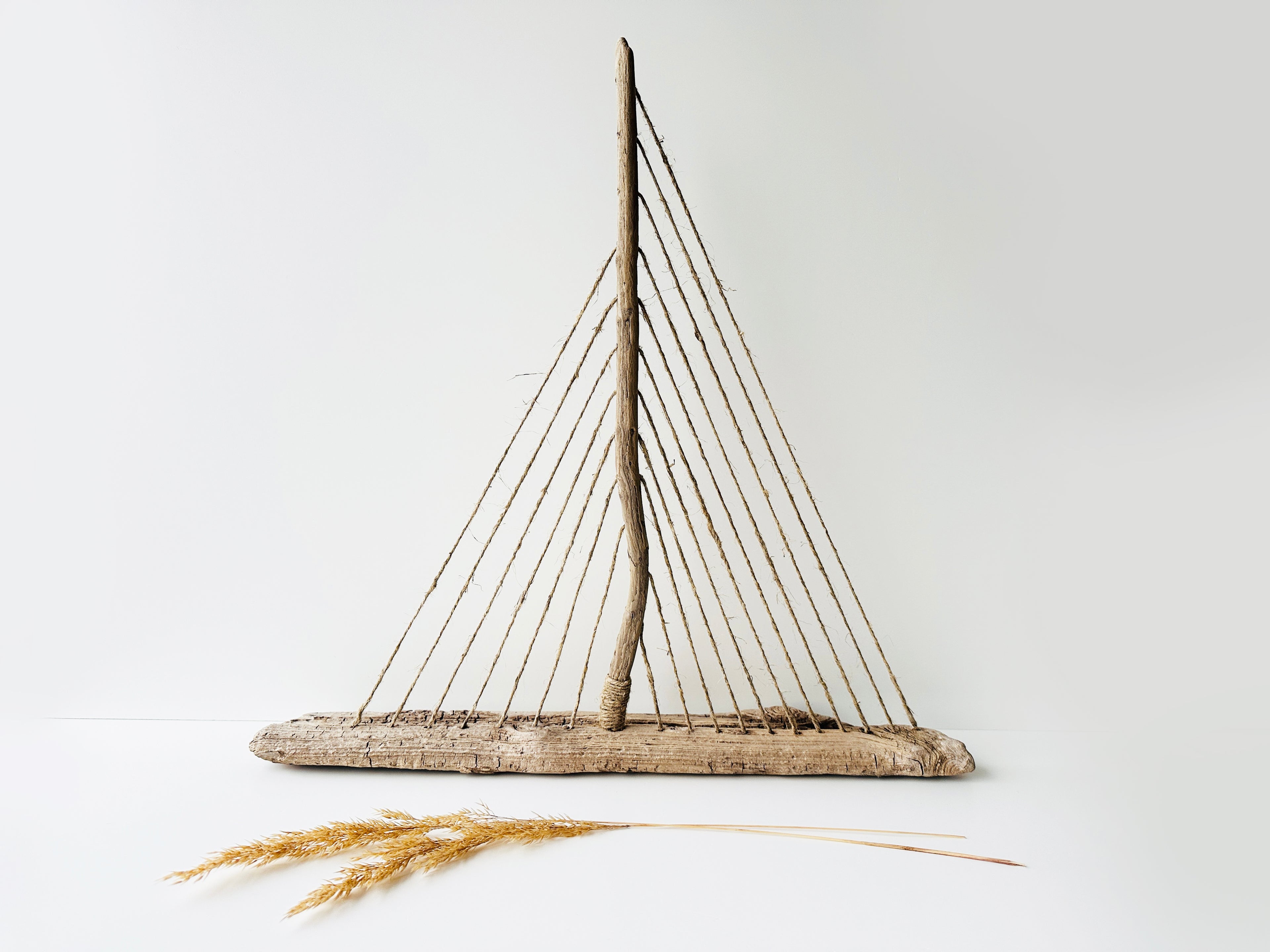 Baltic Driftwood Sailboat – Wooden Ship Sculpture No.25
