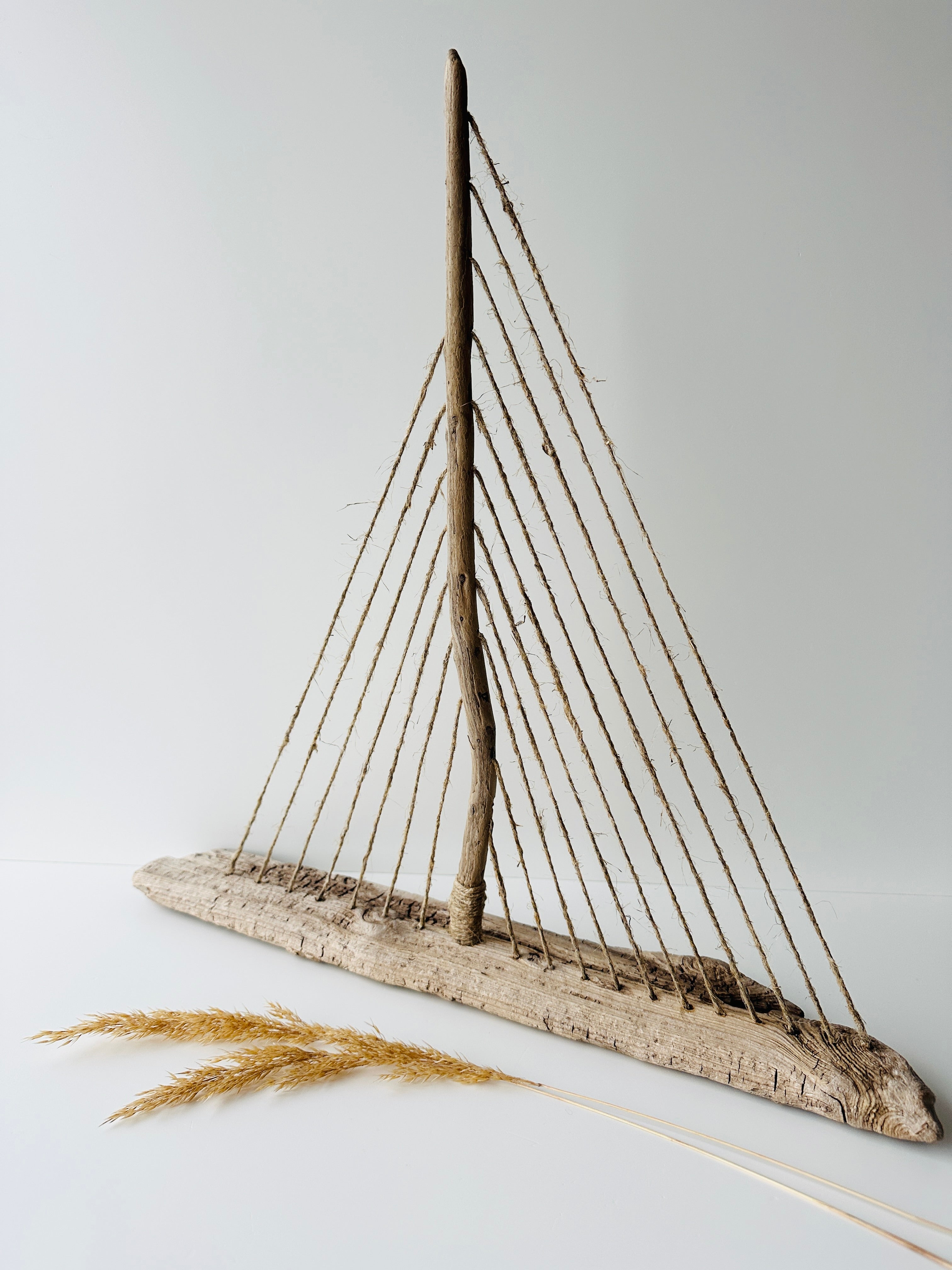 Baltic Driftwood Sailboat – Wooden Ship Sculpture No.25