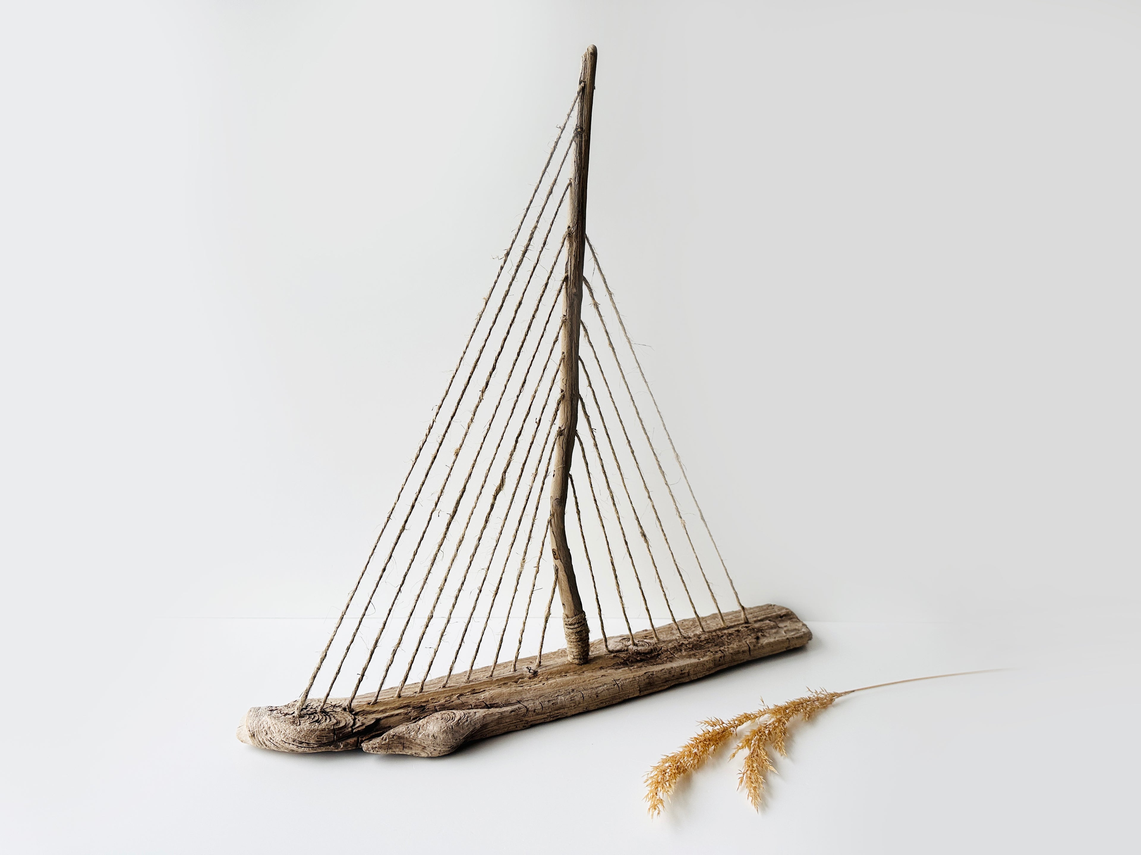 Baltic Driftwood Sailboat – Wooden Ship Sculpture No.25