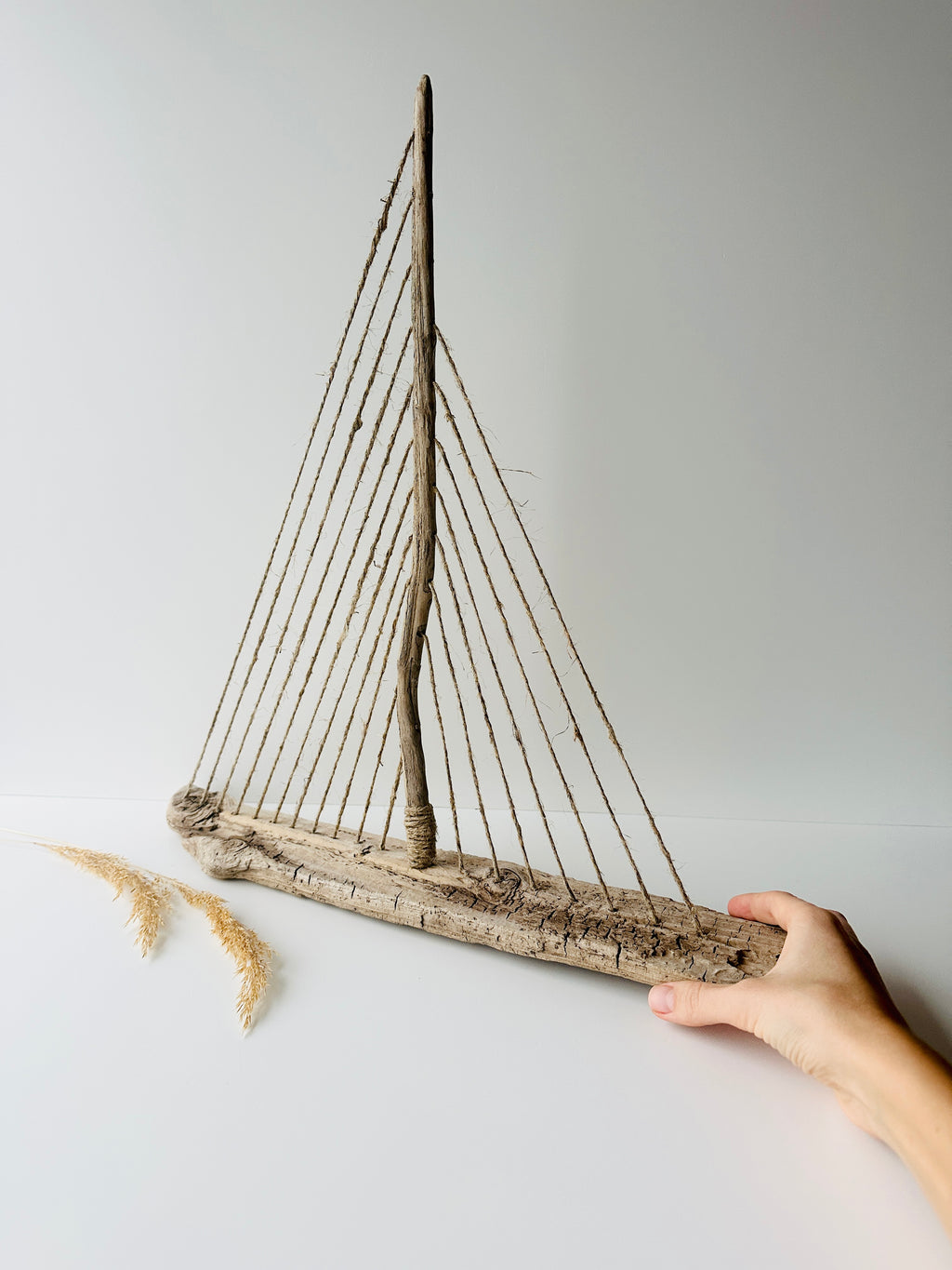 Baltic Driftwood Sailboat – Wooden Ship Sculpture No.25