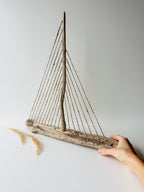 Baltic Driftwood Sailboat – Wooden Ship Sculpture No.25