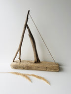 Baltic Driftwood Sailboat – Wooden Ship Sculpture No.27