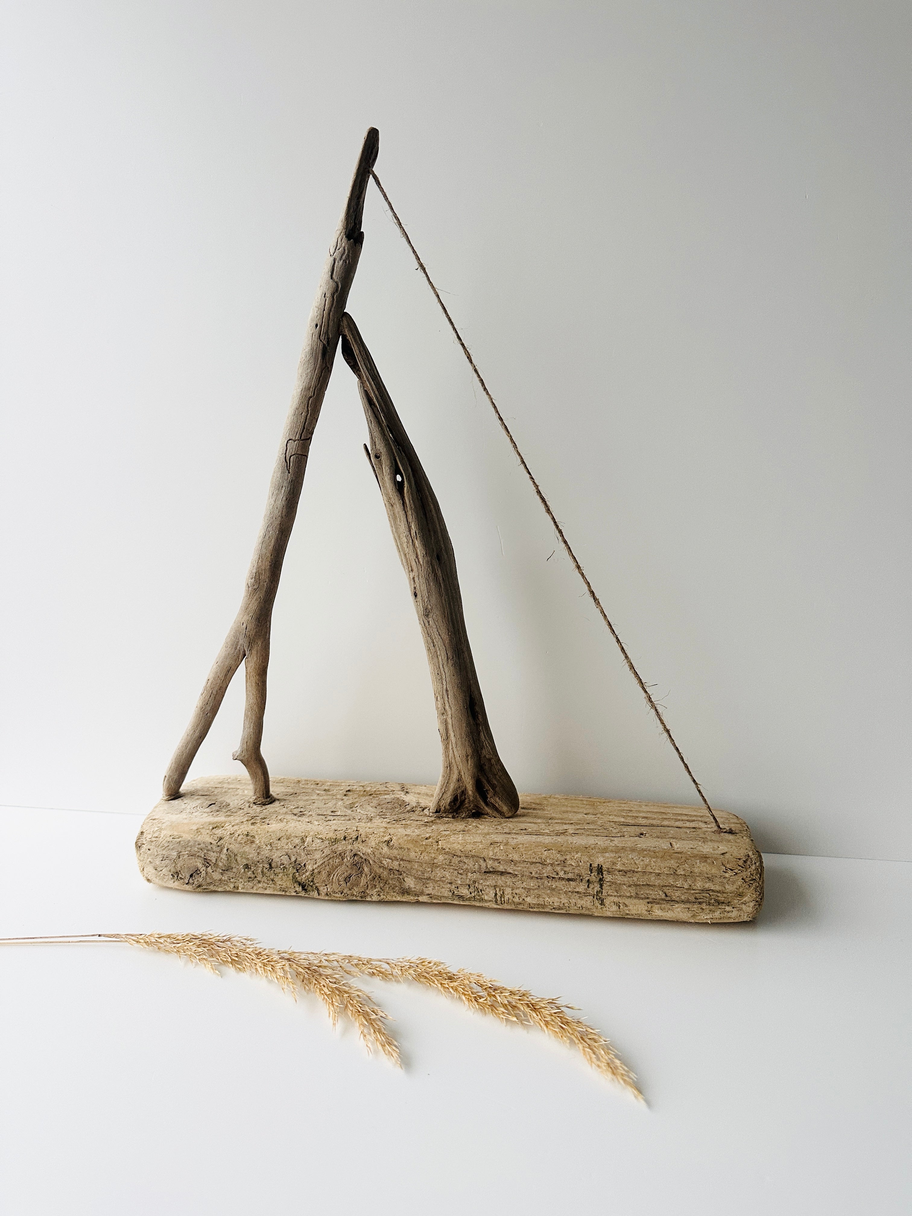 Baltic Driftwood Sailboat – Wooden Ship Sculpture No.27