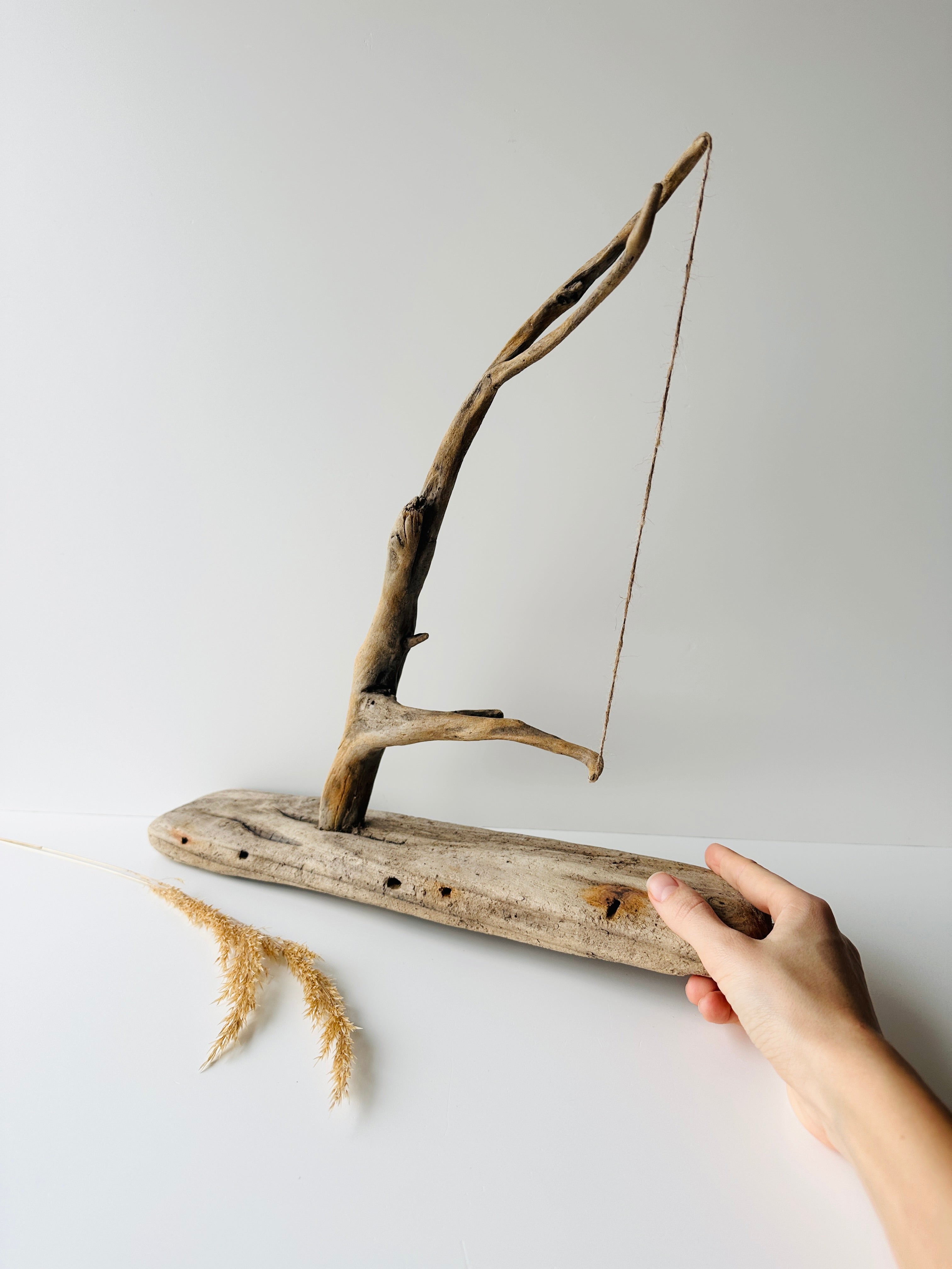 Baltic Driftwood Sailboat – Wooden Ship Sculpture No.26