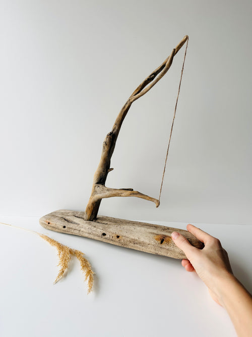 Baltic Driftwood Sailboat – Wooden Ship Sculpture No.26