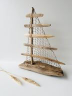 Baltic Driftwood Sailboat – Wooden Ship Sculpture No.31