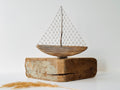 Baltic Driftwood Sailboat – Wooden Ship Sculpture No.9