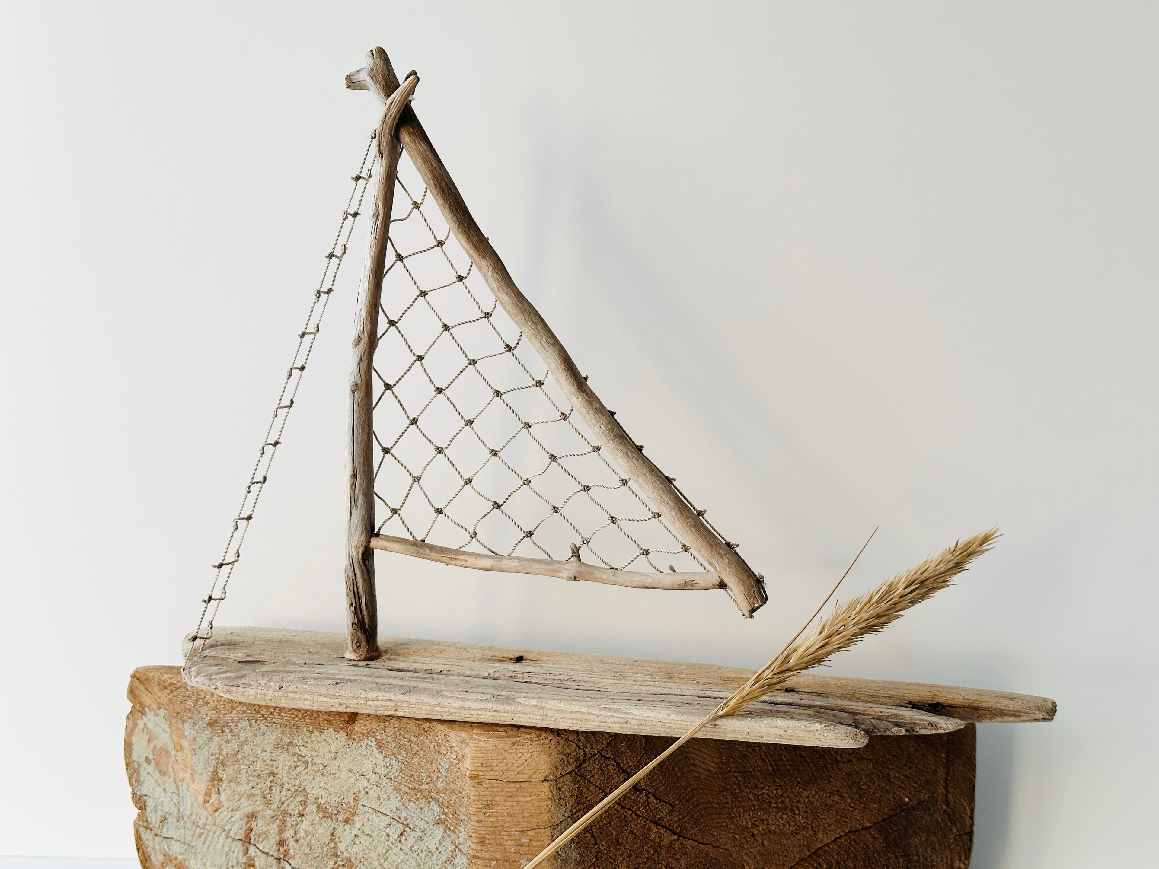 Baltic Driftwood Sailboat – Wooden Ship Sculpture No.10