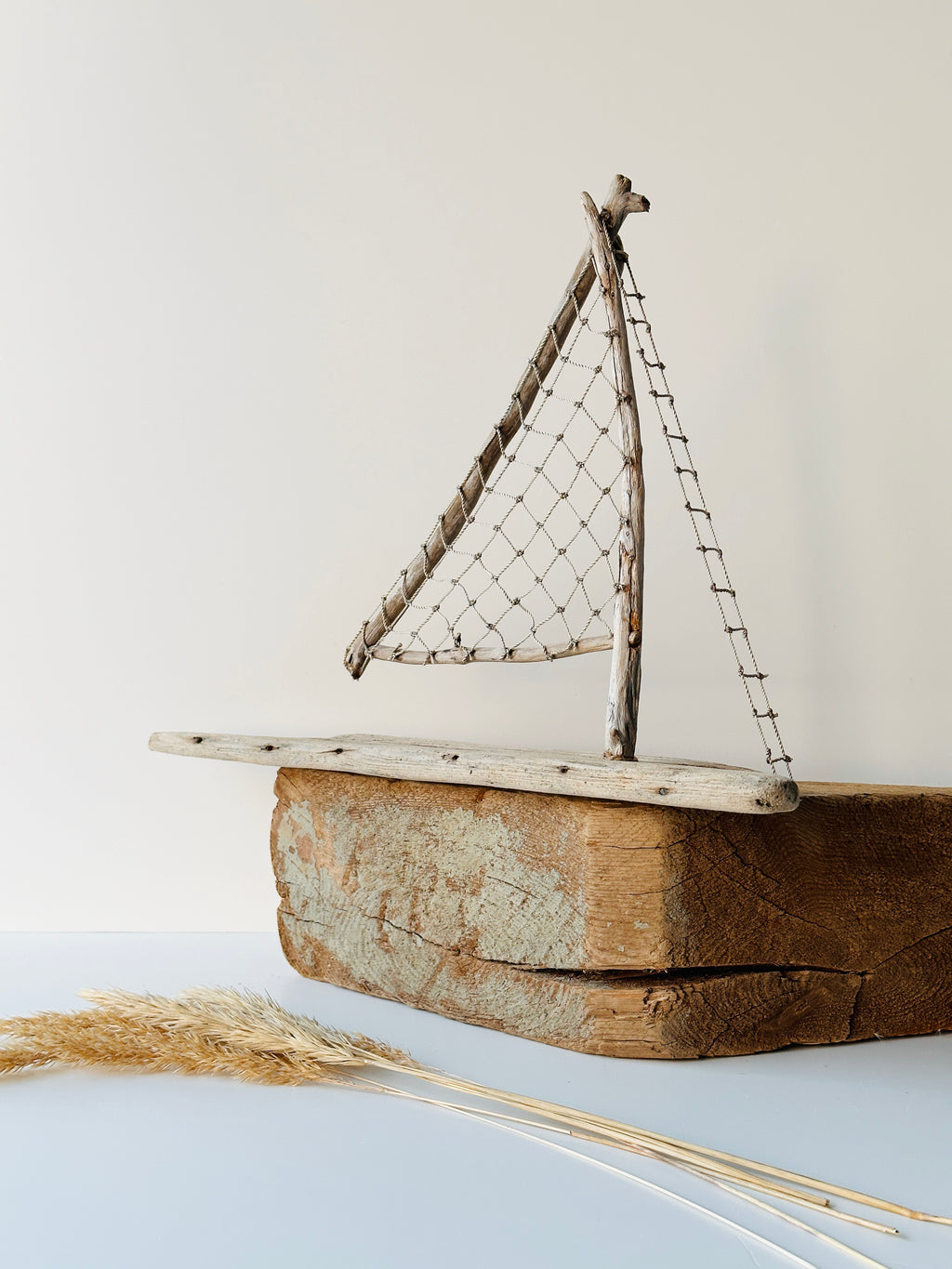Baltic Driftwood Sailboat – Wooden Ship Sculpture No.10