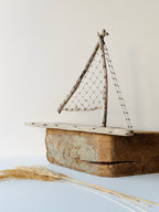 Baltic Driftwood Sailboat – Wooden Ship Sculpture No.10