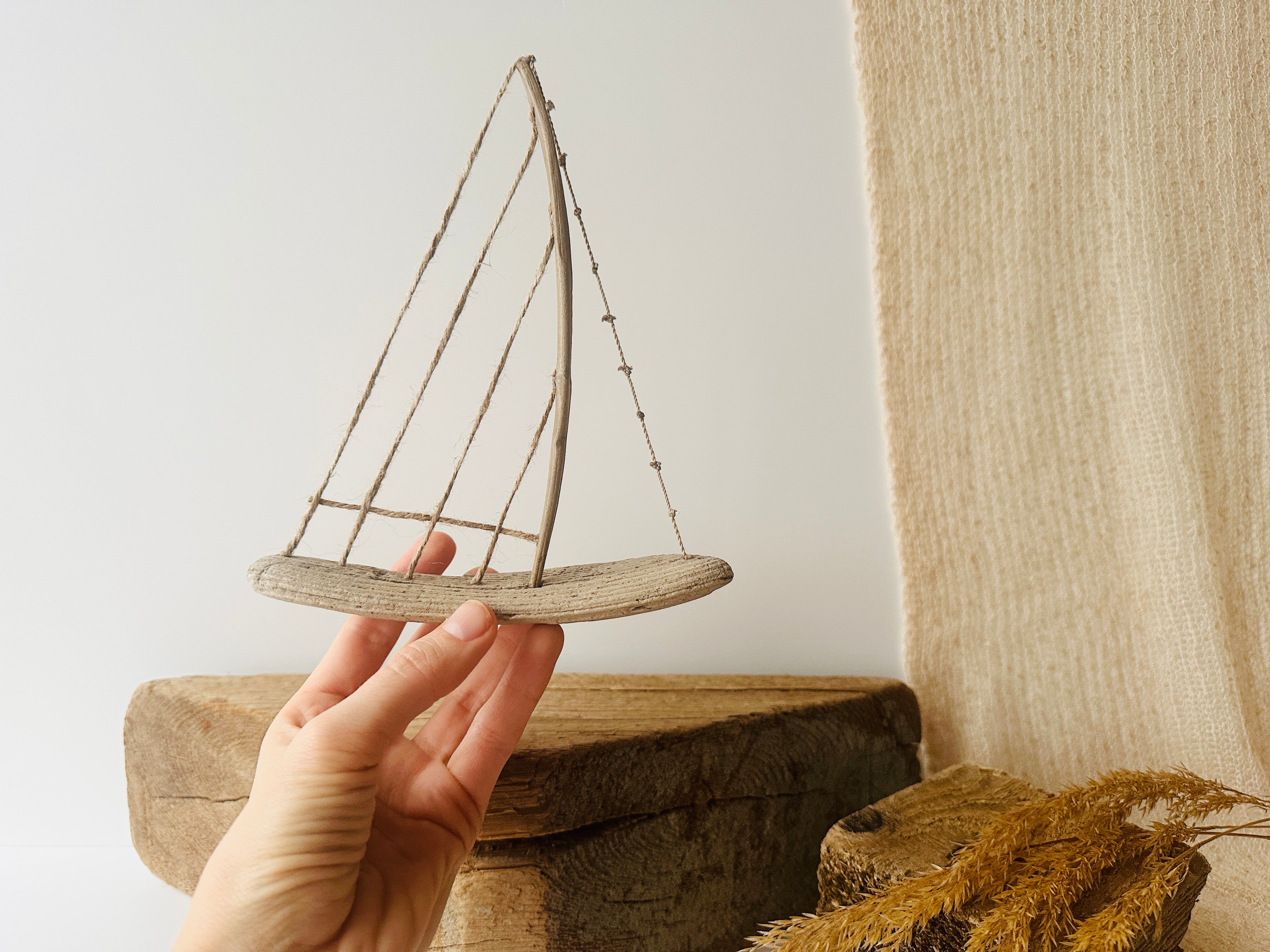 Baltic Driftwood Sailboat – Wooden Ship Sculpture No.12