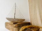 Baltic Driftwood Sailboat – Wooden Ship Sculpture No.9