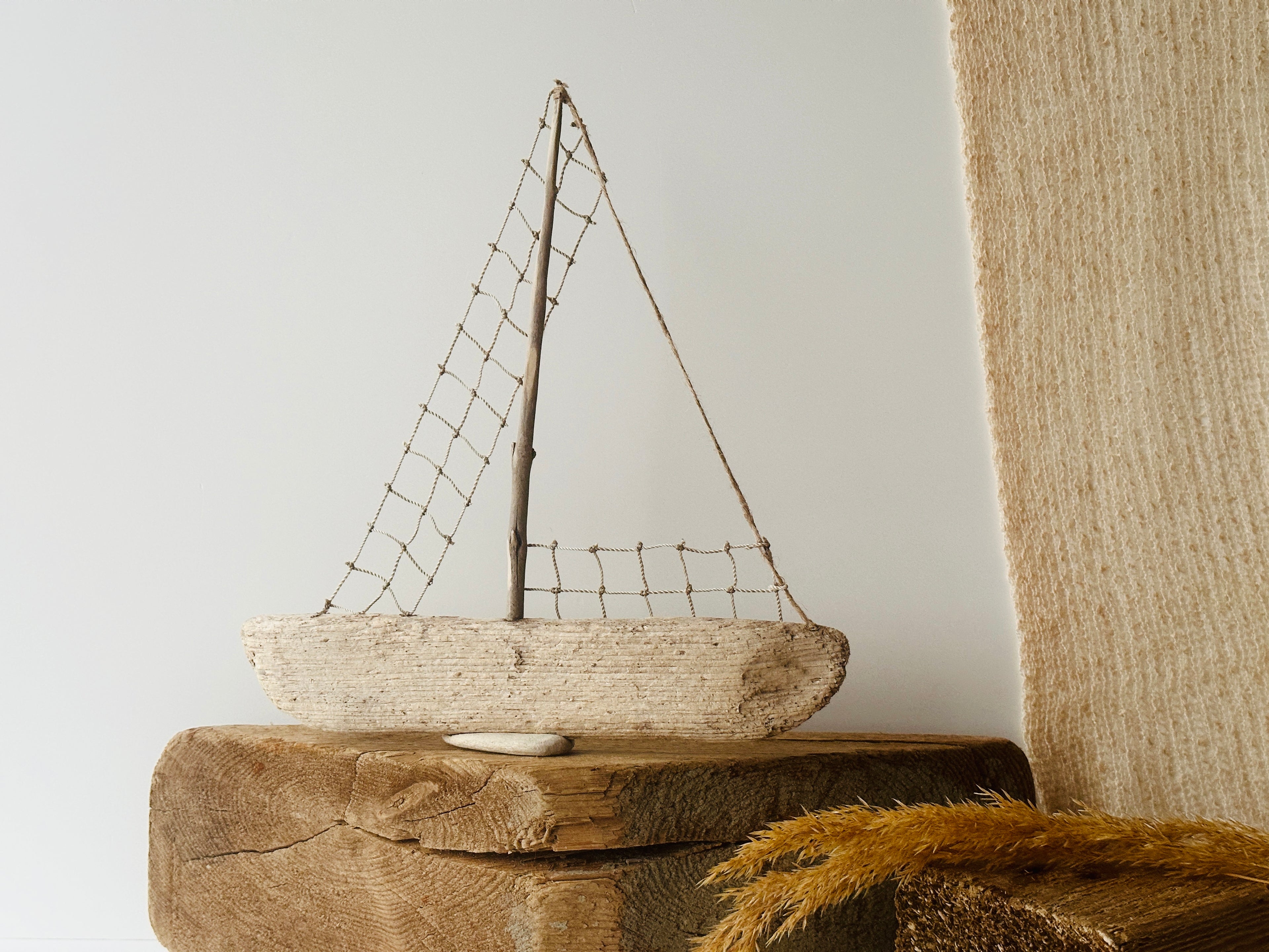 Baltic Driftwood Sailboat – Wooden Ship Sculpture No.14