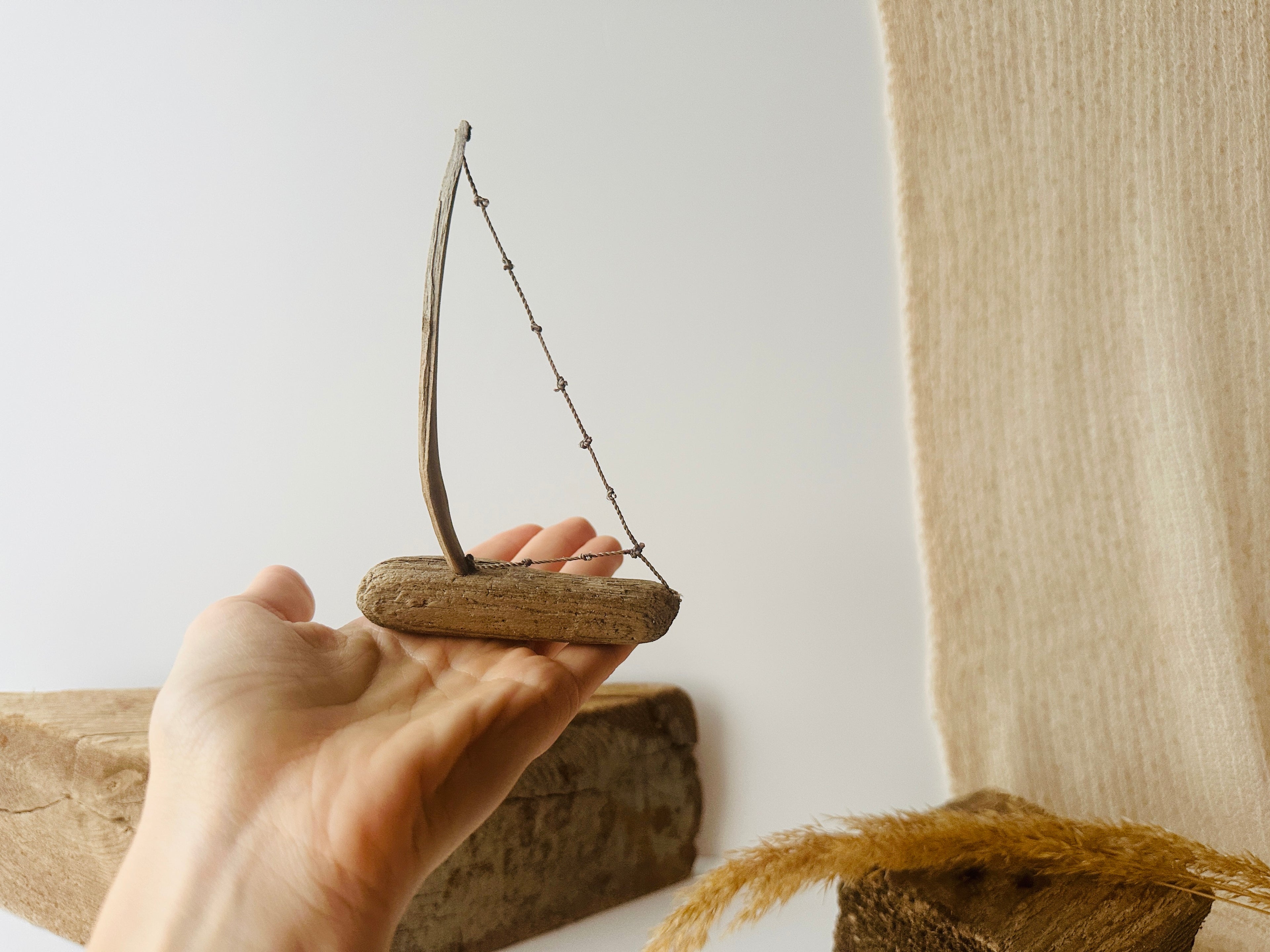 Baltic Driftwood Sailboat – Wooden Ship Sculpture No.11