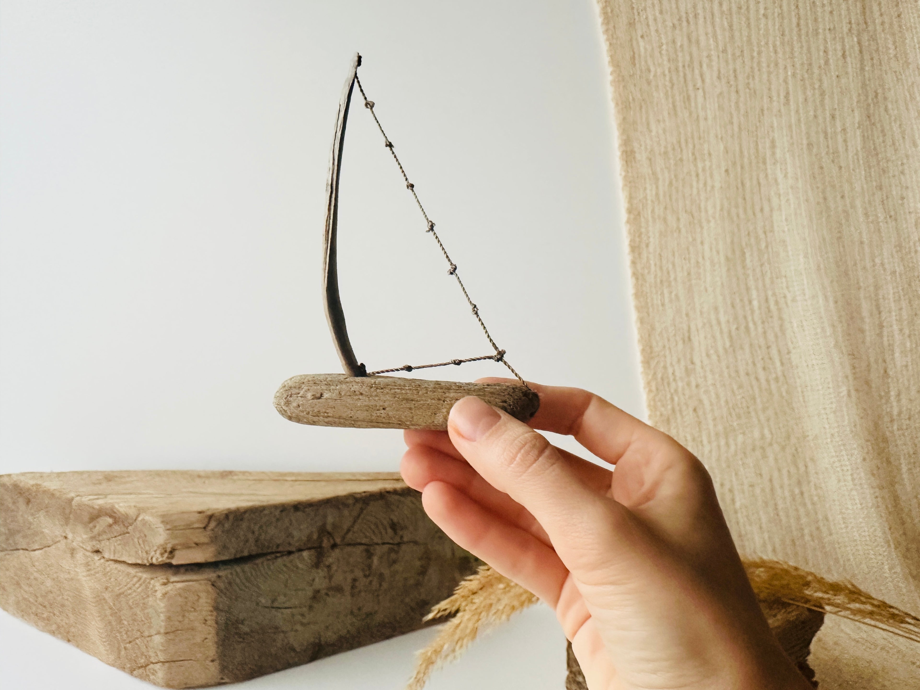 Baltic Driftwood Sailboat – Wooden Ship Sculpture No.11