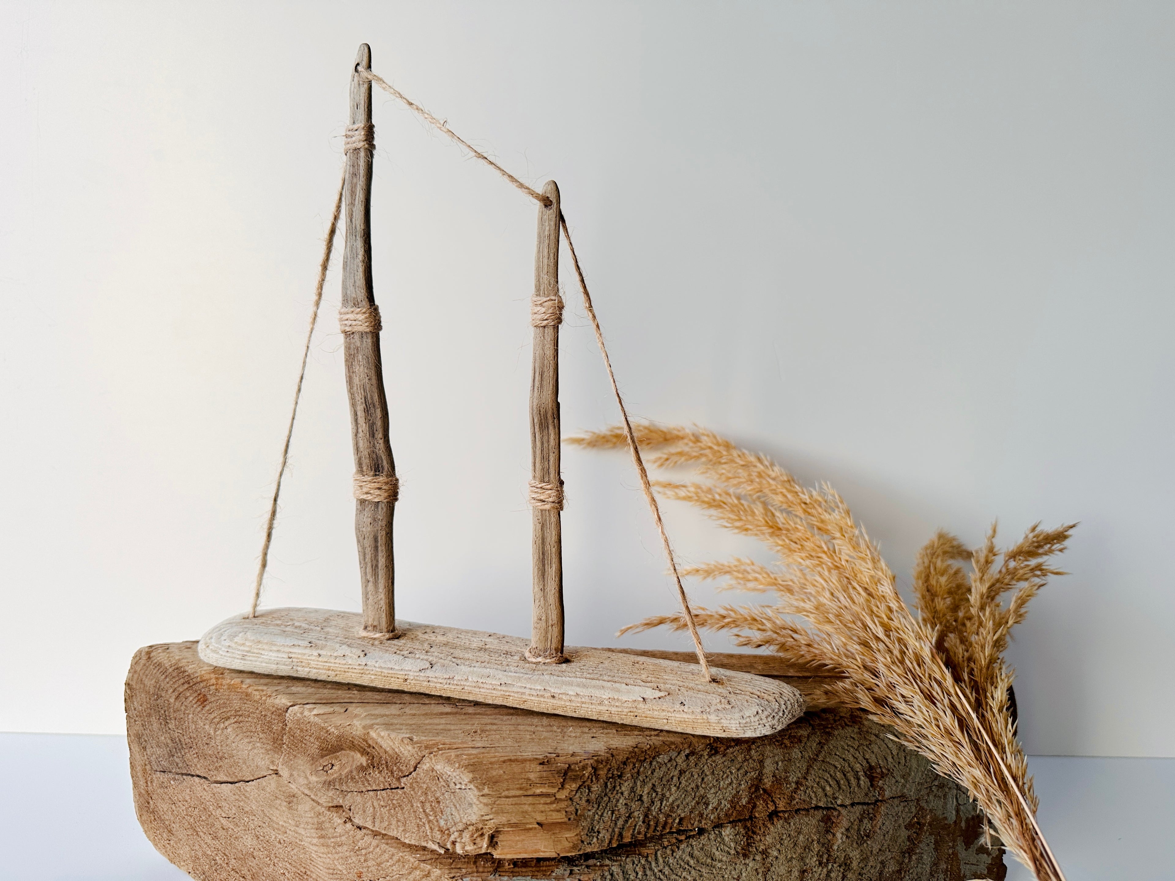 Baltic Driftwood Sailboat – Wooden Ship Sculpture No.1