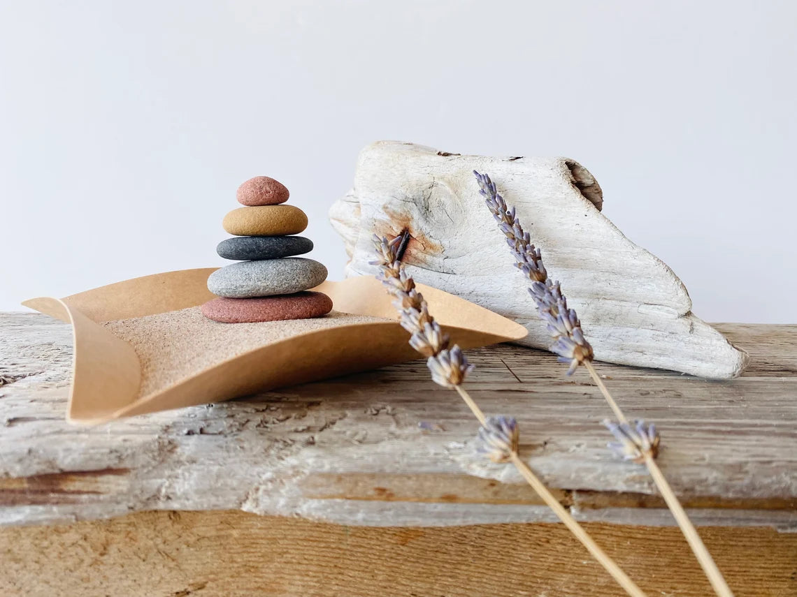 Baltic Mini Zen Garden – Driftwood & Stones Set