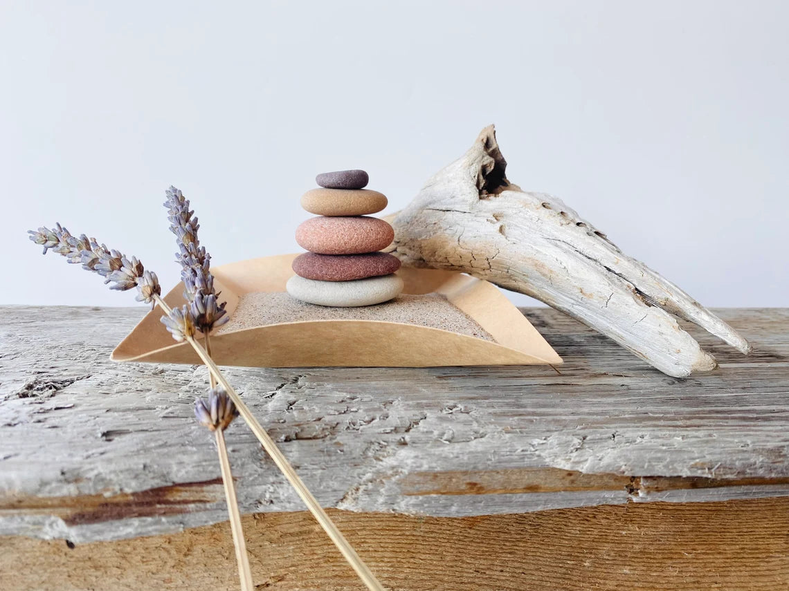 Baltic Mini Zen Garden – Driftwood & Stones Set
