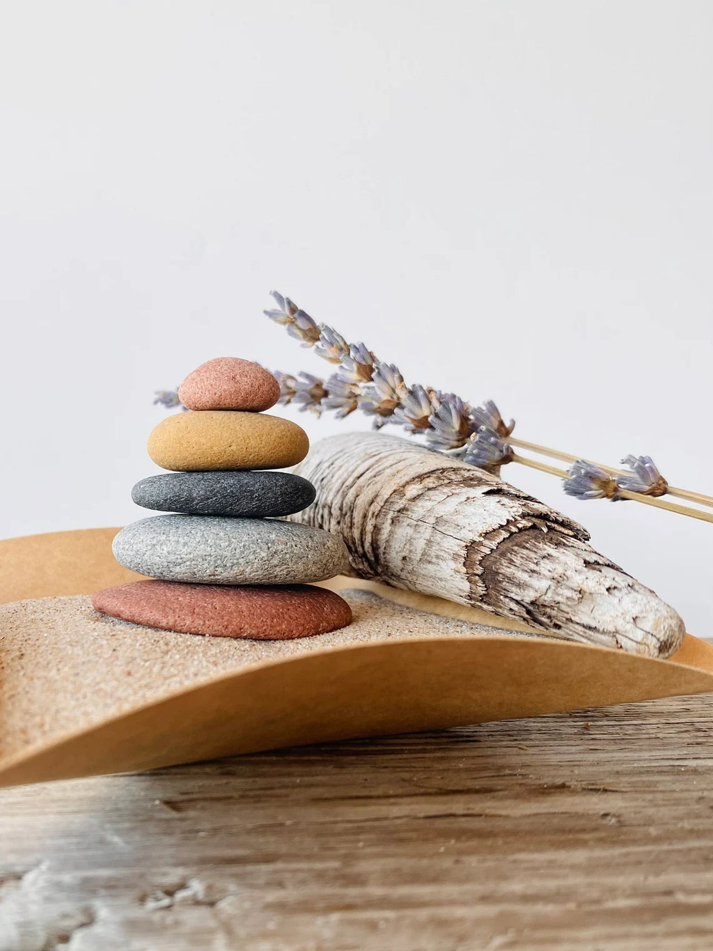 Baltic Mini Zen Garden – Driftwood & Stones Set
