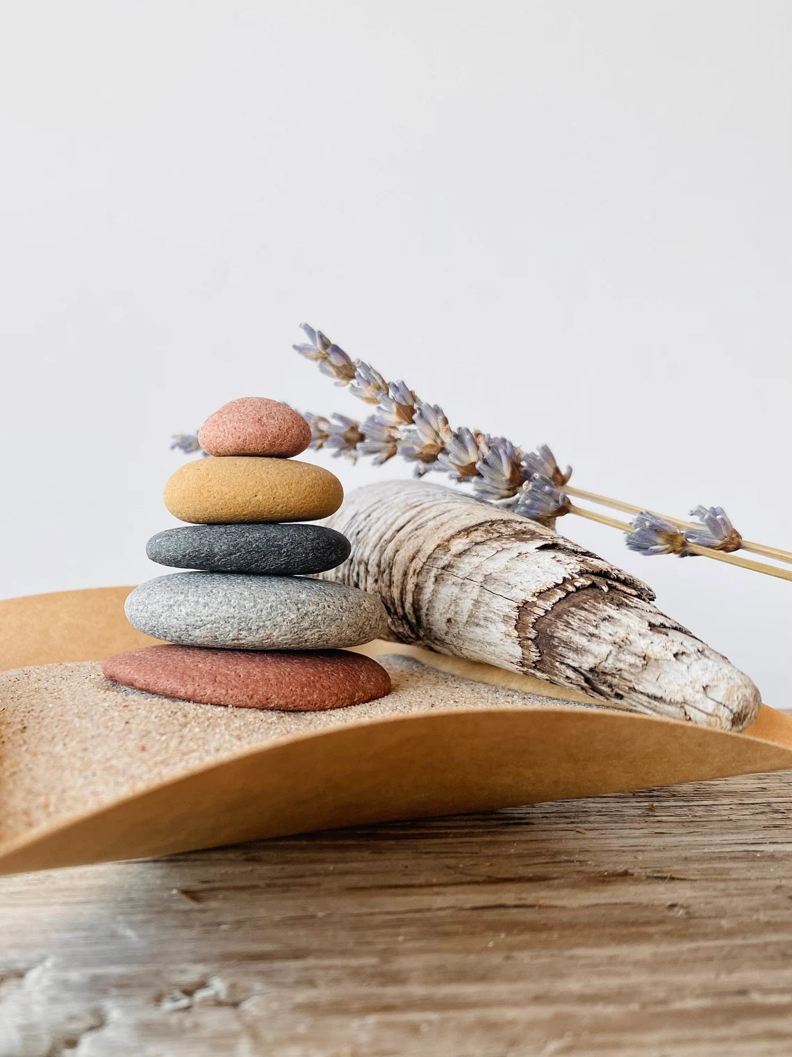 Baltic Mini Zen Garden – Driftwood & Stones Set