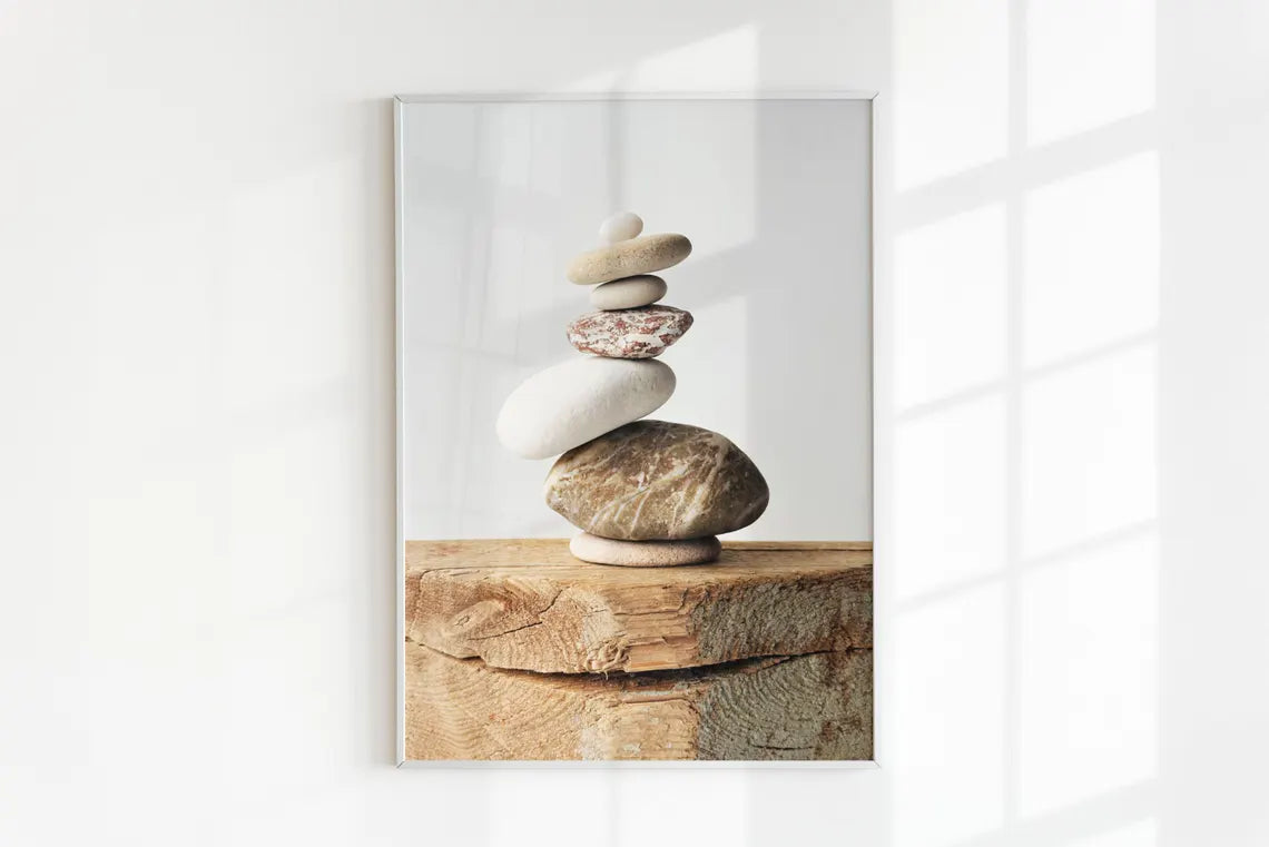 Baltic Japandi Wall Art – Printable Stone Photo