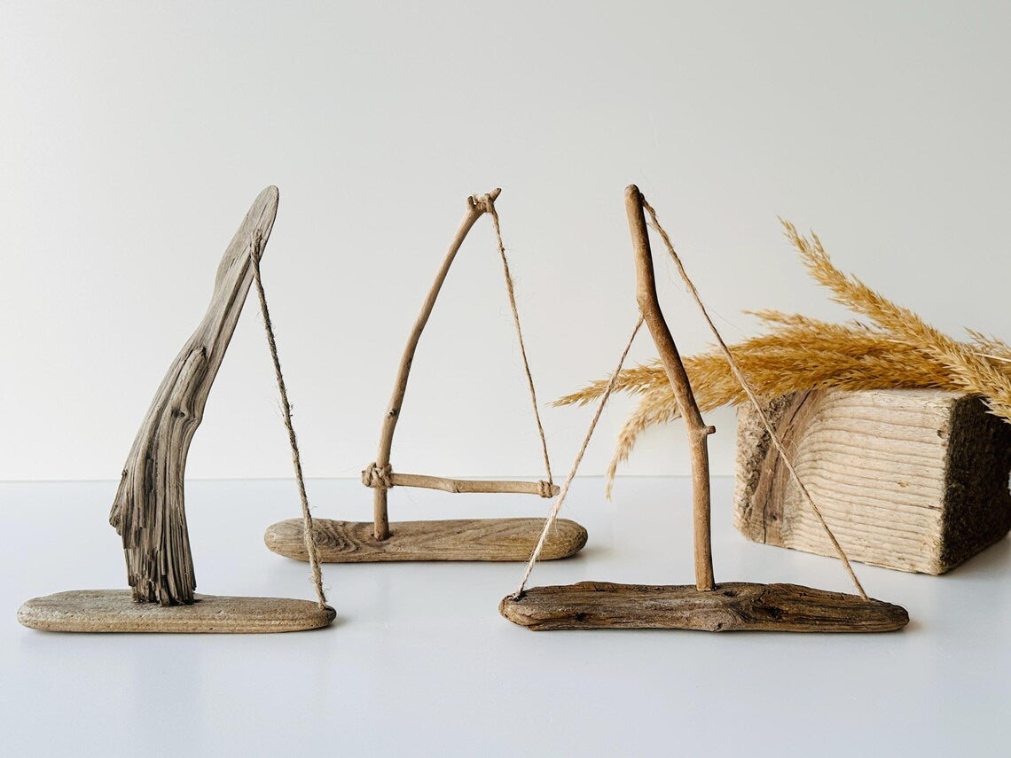 Baltic Driftwood Sailboat – Wooden Ship Sculpture No.7