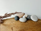Baltic Sea Zen Balancing Stones – 7-Stone Wabi Sabi Sculpture for Desk, Shelf & Nightstand Decor