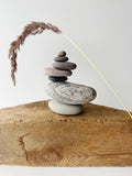 Baltic Sea Balancing Stone Cairn – 7-Stone Meditation Sculpture & Anxiety Relief Gift
