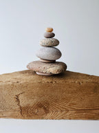 Baltic Sea Balancing Stone Sculpture – 7-Stone Zen Cairn for Meditation & Shelf Decor