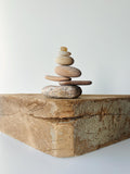 Baltic Sea Japandi Zen Balance Stones – 7-Stone Wabi Sabi Sculpture for Desk, Shelf & Meditation Decor