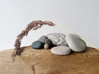 Baltic Sea Balancing Stone Cairn – 7-Stone Meditation Sculpture & Anxiety Relief Gift