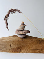 Baltic Sea Balancing Stone Sculpture – 7-Stone Zen Cairn for Meditation & Shelf Decor