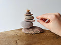 Baltic Sea Balancing Stone Sculpture – 7-Stone Zen Cairn for Meditation & Shelf Decor