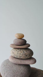 Baltic Sea Balancing Stone Sculpture – 7-Stone Zen Cairn for Meditation & Shelf Decor