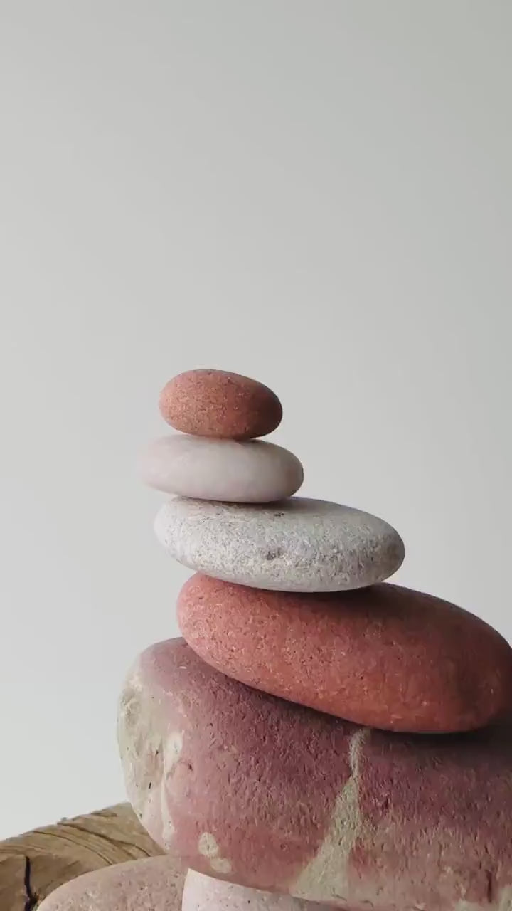 Baltic Sea Zen Stone Kit – 7-Stone Balancing Sculpture & Anxiety Relief Gift for Men